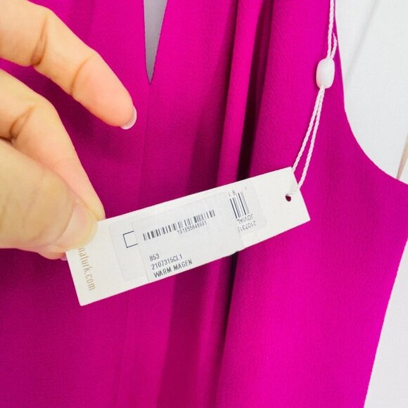 Trina Turk Dress 8 Jovial Halter-Neck Magenta NWT $228 - Picture 5 of 9